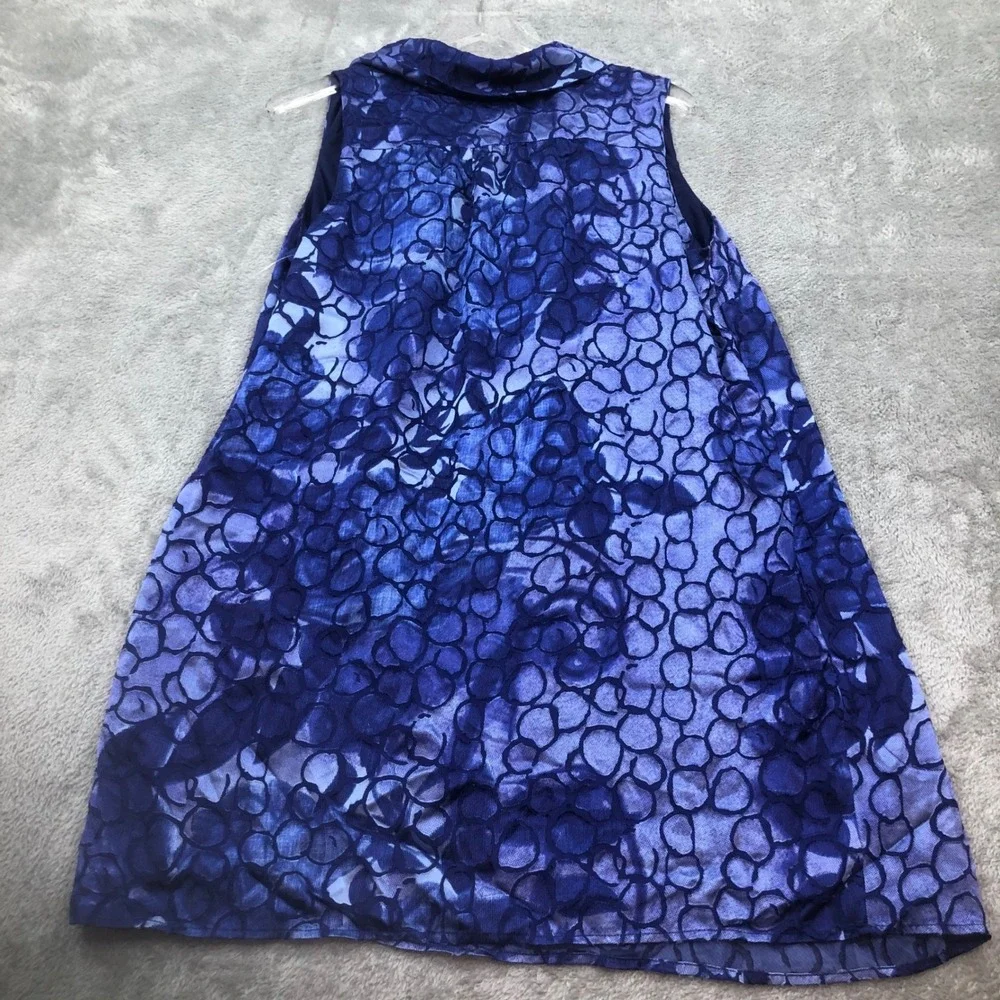 Lane Bryant Blue Purple Sleeveless‎ Cowl Neck Shift Dress Women's Plus Size 14